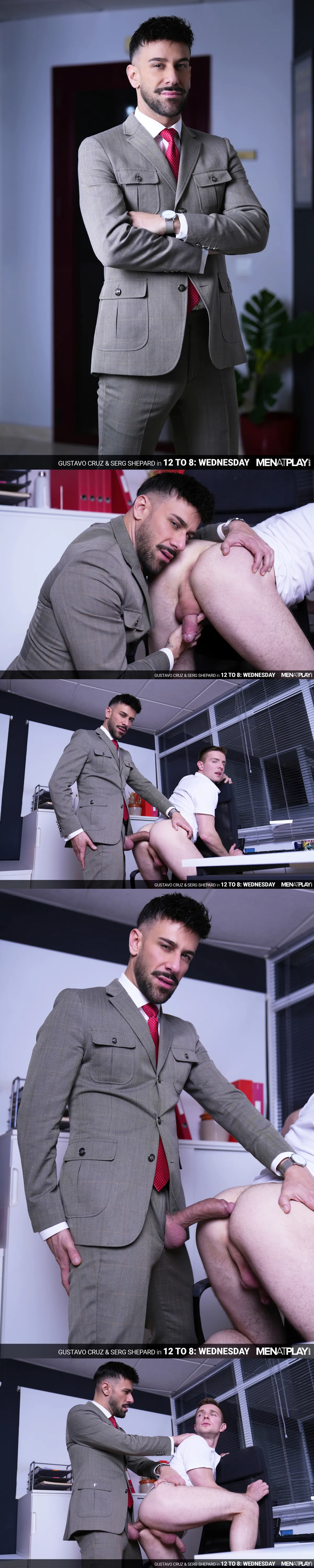Gustavo Cruz and Serg Shepard In a Suited Office Gay Porn Fantasy