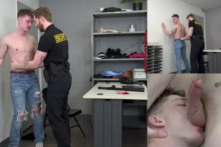 Drew Skylar and Jock the Stripper Serve a Steamy Strip Search & Cum Bribery Scene