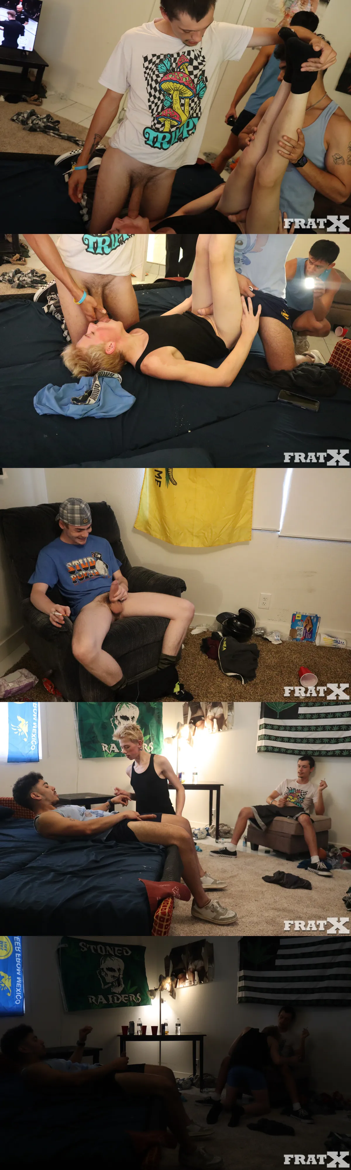 FratX Guys Get Wild with Blonde Bottom Kyle in A Gangbang