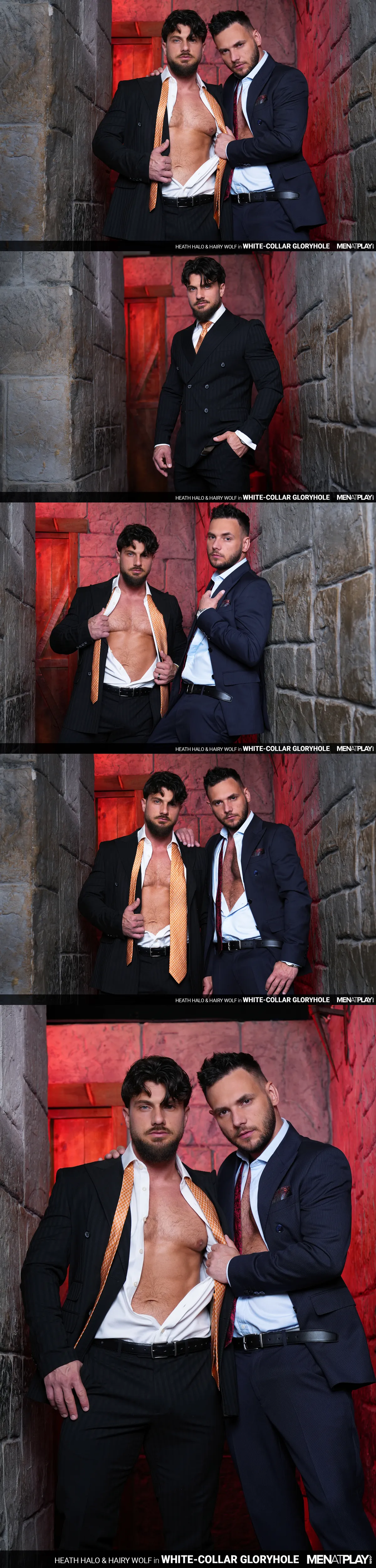 White-Collar Gloryhole: Heath Halo and Hairy Wolf