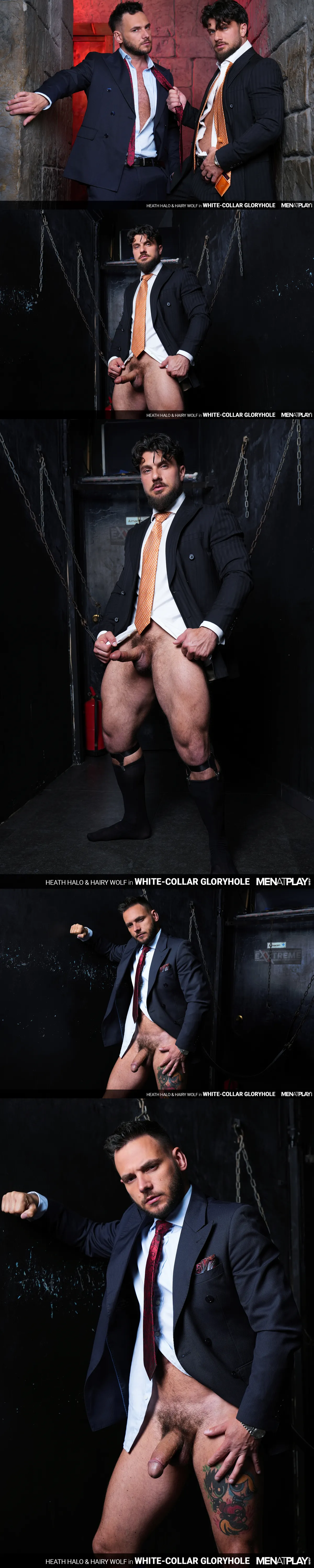 White-Collar Gloryhole: Heath Halo and Hairy Wolf