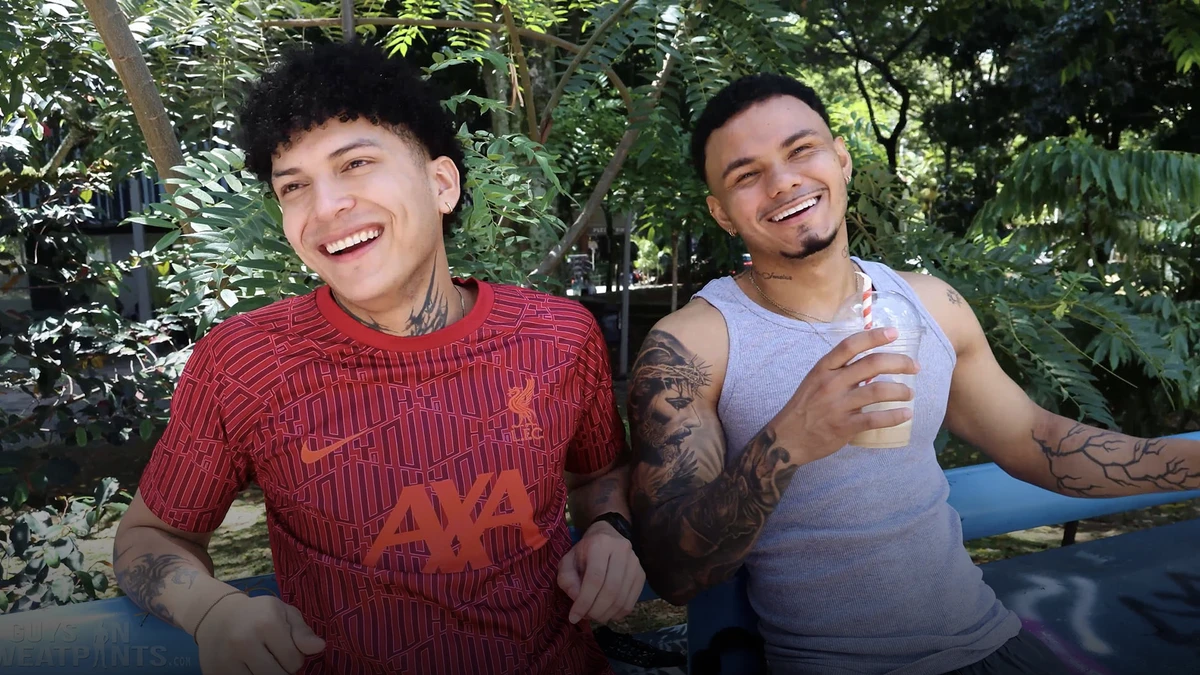 Leandry Garcia Milks Andres' Big Uncut Cock